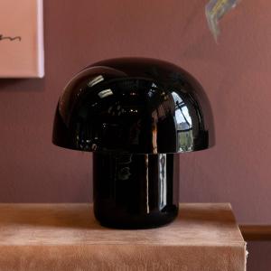 Kare stolová lampa Mushroom, čierna, kov, 20 cm, E14
