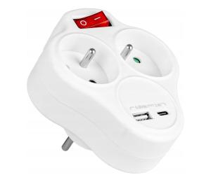 Vayox Rozbočovacia zásuvka s vypínačom 2× zásuvky + USB-C + USB-A BX14694