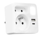 Vayox Zásuvková rozbočka 2× zásuvky + USB-C + USB-A s LED osvetlením 0,5 W / 230 V, 3000 K BX15291