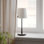 Stolová lampa By Rydens Lumi, 49 cm, čierna/biela, textil