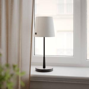 Stolová lampa By Rydens Lumi, 49 cm, čierna/biela, textil