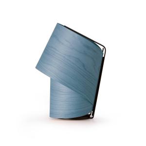 Stolová lampa LZF Tiny, modrá, výška 22 cm, drevená dyha