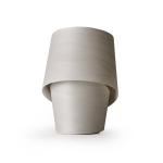 LZF stolová lampa Tiny, sivá, výška 22 cm, drevená dyha