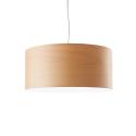 LZF LED závesné svietidlo Gea, farba buk, Ø 42 cm, drevo