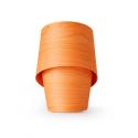 LZF stolová lampa Tiny, oranžová, výška 22 cm, drevená dyha