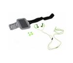 Športové slúchadlá s mikrofónom a puzdrom na rameno zelená PM1070G