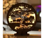 Li-Go 23610/DUB2 - LED Stmievateľná stolná dekorácia LED/12W/230V 20x22 cm dub 23610/DUB2