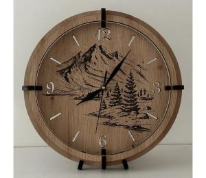 Li-Go 23676/DUB5 - Drevené hodiny 1xAA pr. 32 cm dub/Hory 23676/DUB5