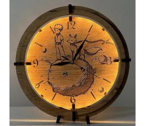 Li-Go 23712/DUB/BAT2 - LED stmievateľné hodiny so senzorom, LED/1xAA, priemer 32 cm, dub 23712/DUB/BAT2