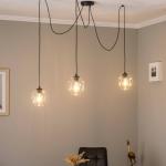 Svietidlo Starla, decentralizované, 3-pl., číra, sklo, E27