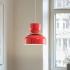 Závesné svietidlo Uto, červené, Ø 30 cm, kov