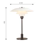 Louis Poulsen PH 3 1/2-2 1/2 stolová lampa hnedá/biela