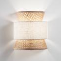 Nástenné svetlo Gazebo, prírodná/béžová, šírka 24 cm, ratan/látka