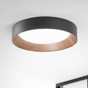 stropné LED svetlo Arka, Ø 50 cm, čierne, kov, CCT