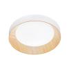 stropné LED svetlo Arka, Ø 40 cm, biele/drevený vzhľad, kov, CCT