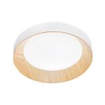 stropné LED svetlo Arka, Ø 40 cm, biele/drevený vzhľad, kov, CCT