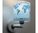 Dalber 40679 - Detské nástenné svietidlo WORLD 1xE27/15W/230V modré 40679