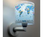 Dalber 40679 - Detské nástenné svietidlo WORLD 1xE27/15W/230V modré 40679