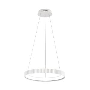LED závesné svietidlo Niike, biele, Ø 50 cm, kov, CCT