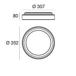 LED nástenné svetlo Iside, čierne, kovové, Ø 35 cm, IP40