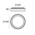 LED nástenné svetlo Iside, biele, kov, Ø 35 cm, IP40