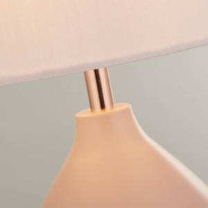 Stolová lampa Keisli, béžová, textil, 22 cm, E14