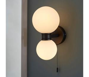 Endon 93523 - Kúpeľňové nástenné svietidlo PULSA 2xG9/3W/230V IP44 čierna/biela 93523