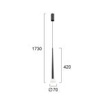 LED závesné svietidlo Rina, čierna/číra, Ø 7 cm, kov/akryl