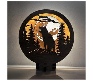 Li-Go 23574/DUB2 - LED stmievateľná stolná dekorácia LED/12W/230V 20x22 cm dub 23574/DUB2