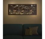 Li-Go 23521/OVL/DUB3 - LED nástenná dekorácia LED/10W/5V 30000 mAh 130x50 cm dub 23521/OVL/DUB3