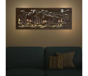 Li-Go 23521/OVL/DUB3 - LED nástenná dekorácia LED/10W/5V 30000 mAh 130x50 cm dub 23521/OVL/DUB3