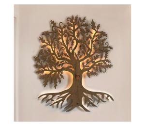 Li-Go 5742/DUB2 - LED nástenná dekorácia, LED/10 W/230 V, 90 × 110 cm, dub 5742/DUB2