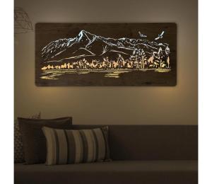 Li-Go 5589/A/DUB2 - LED nástenná dekorácia LED/10W/5V 30000 mAh 110x50 cm dub 5589/A/DUB2