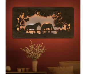 Li-Go 5012/B/4 - LED nástenná dekorácia LED/10W/5V 30000 mAh 120x60 cm dub 5012/B/4