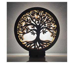 Li-Go 23577/DUB2 - LED stmievateľná stolová dekorácia LED/12W/230V 20x22 cm dub 23577/DUB2