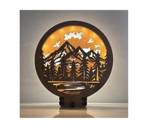 Li-Go 23583/DUB2 - LED stmievateľná stolná dekorácia LED/12W/230V 20x22 cm dub 23583/DUB2