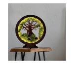 Li-Go 23604/DUB2 - LED stmievateľná stolová dekorácia LED/12W/230V 20x22 cm dub 23604/DUB2