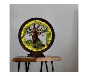 Li-Go 23604/DUB2 - LED stmievateľná stolová dekorácia LED/12W/230V 20x22 cm dub 23604/DUB2