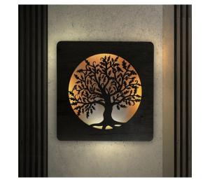 Li-Go 5275/DUB2 - LED nástenná dekorácia LED/10W/5V 20000 mAh 42x42 cm dub + DO 5275/DUB2