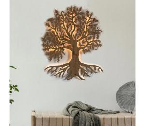 Li-Go 5739/DUB2 - LED Stmievateľná nástenná dekorácia LED/10W/230V 68x80 cm dub 5739/DUB2