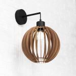 Nástenné svetlo Clay, Ø 23 cm, brezová preglejka, výložník, E27