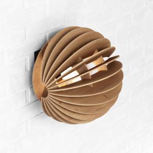 Nástenné svetlo Clay, Ø 23 cm, brezová preglejka, zapustené, E27