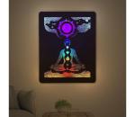 Li-Go 4421/A/4 - LED nástenná dekorácia LED/10W/5V 30000 mAh 70x90 cm dub/čakry 4421/A/4