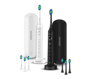 ELDONEX ETB-1010-BW- SADA 2x kých zubných kefiek Pro DuoPack IPX7 čierna + biela ETB-1010-BW