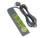 - Predlžovací kábel s vypínačom, 3 zásuvky, Typ E + 1x USB-A + 1x USB-C, 1,4 m, sivý 52001121