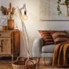 Stojacia lampa Nerida, svetlo hnedé, drevo/konope, výška 150 cm