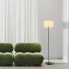 Stojacia lampa Thea, krémová/matná čierna, ľan, výška 160 cm