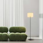 Stojacia lampa Thea, krémová/matná čierna, ľan, výška 160 cm