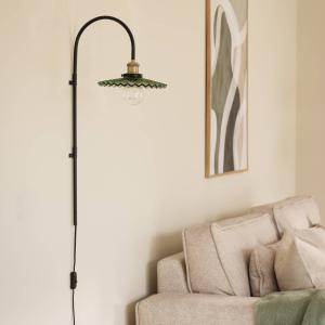 Globen Lighting nástenné svetlo COBBLER, zelená, výška 75 cm, sklo