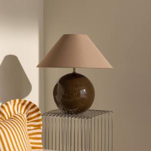 Globen Lighting stolová lampa IRIS, hnedá, výška 45 cm